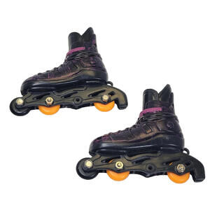 Vintage Doll Roller Blades Black Orange And Purple